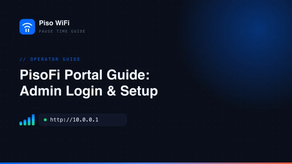 PisoFi Operator Guide: Portal Login, Admin Setup, and Vendo Management 1 pisofi-operator